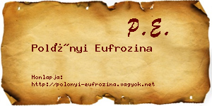 Polónyi Eufrozina névjegykártya